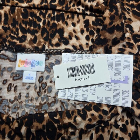 Lularoe Azure Large Brown Tan Animal Print Pull On Flowy Lightweight Midi Skirt - Picture 7 of 7